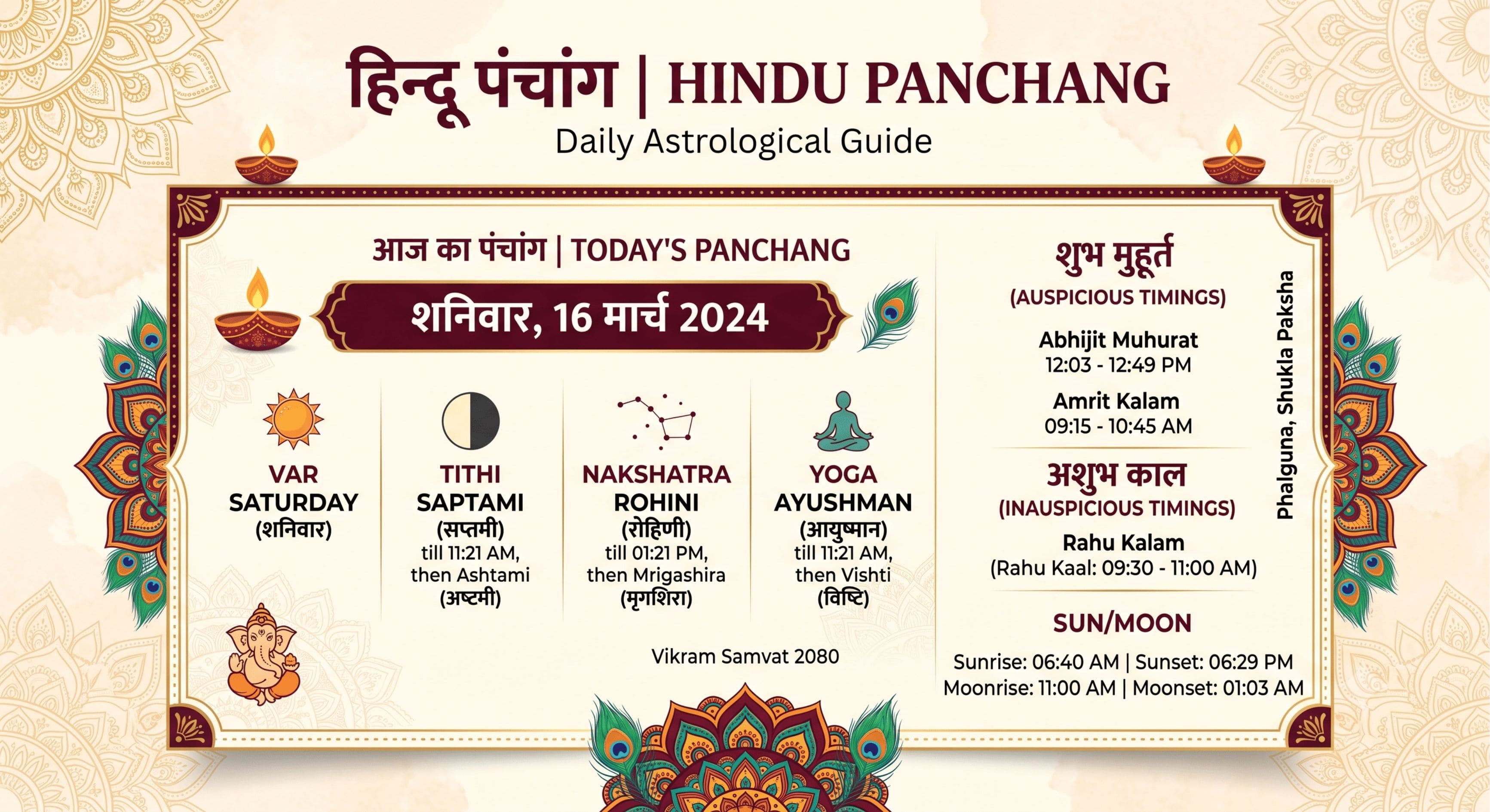 Daily Panchang Illustration aaj ka panchang